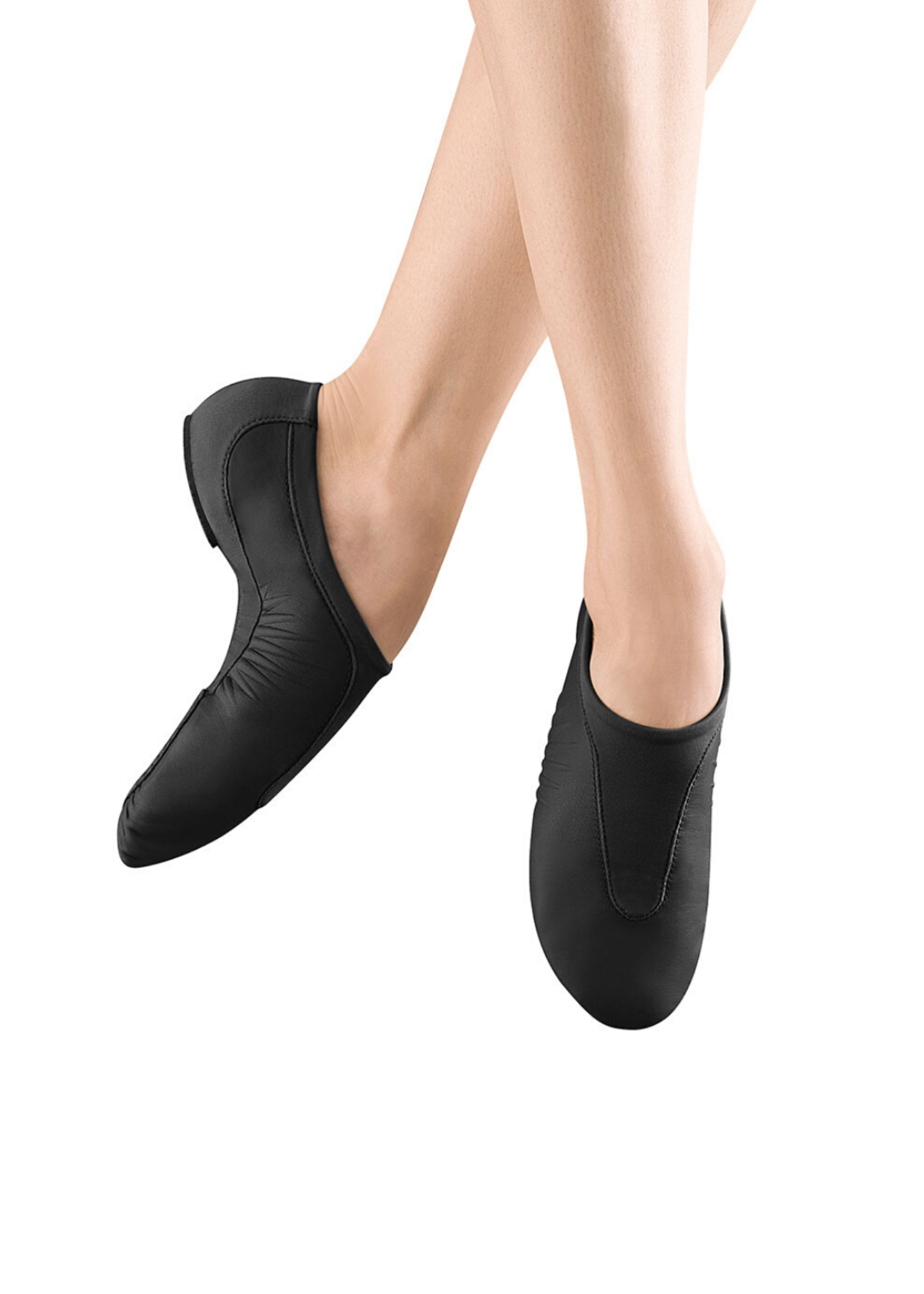 Pulse Leather Jazz Shoe Black front and medial side view