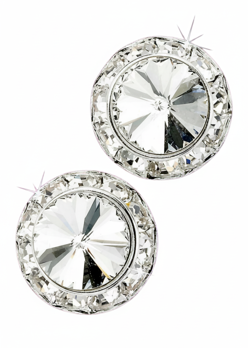 Rivoli Crystal Earrings 20mm Crystal front view