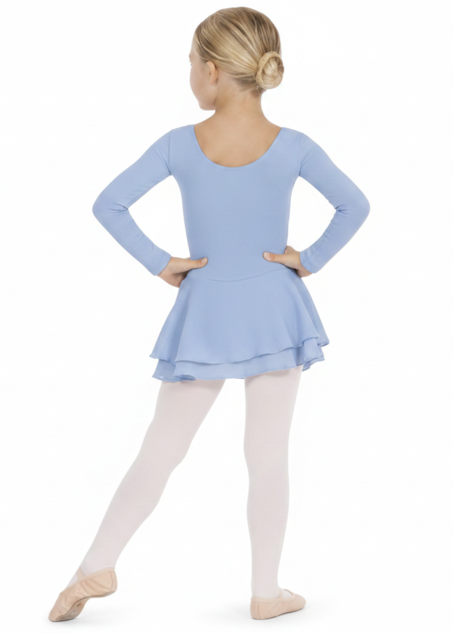 Long Sleeve Dress Light Blue back view