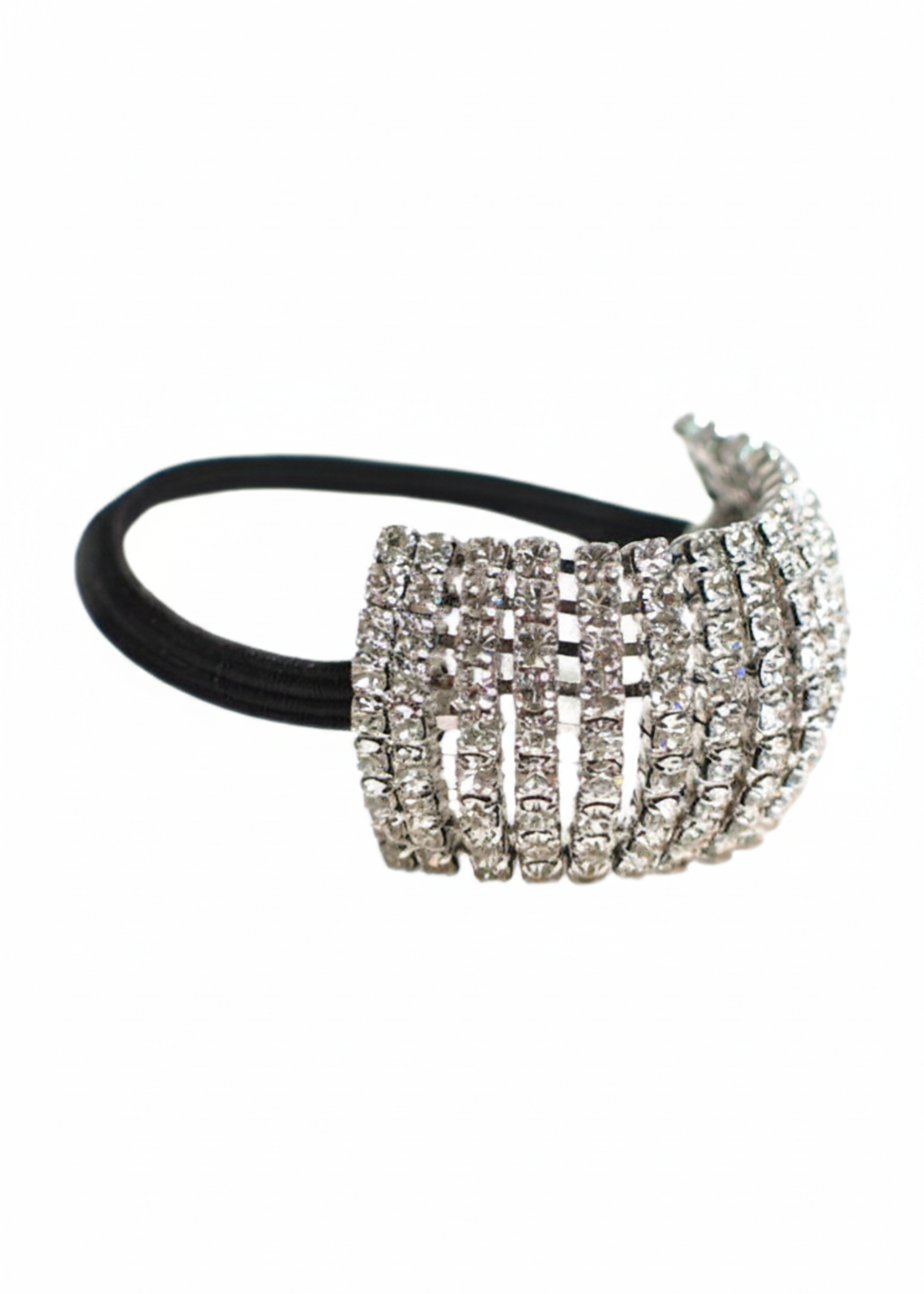 Crystal Rhinestone Ponytail Holder front view