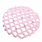 Medium Bun Cover with Rhinestones light pink