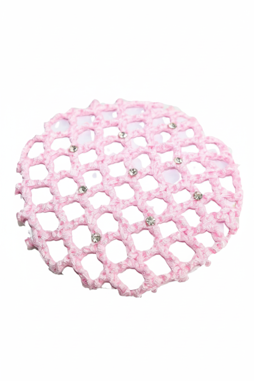 Medium Bun Cover with Rhinestones light pink