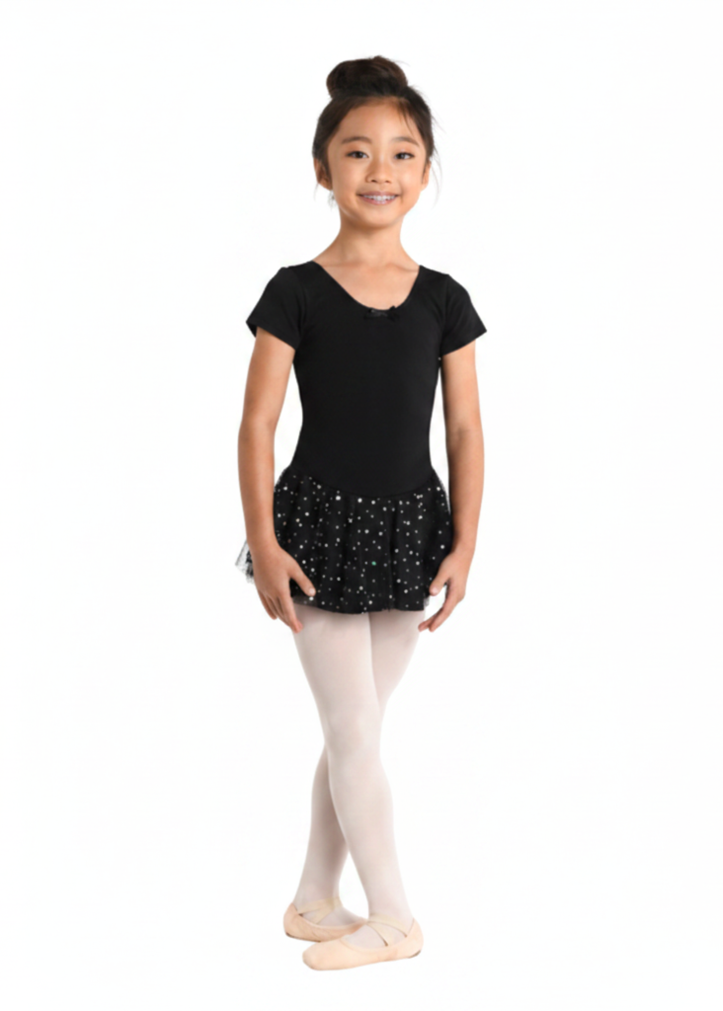 Madeline Short Sleeve Dress Black front view
