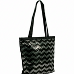 Black Glitter Chevron Tote