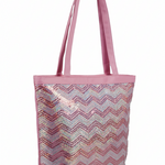 Pink Glitter Chevron Tote