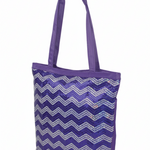 Violet Glitter Chevron Tote