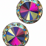 Rivoli Crystal Earrings 20mm AB front view 