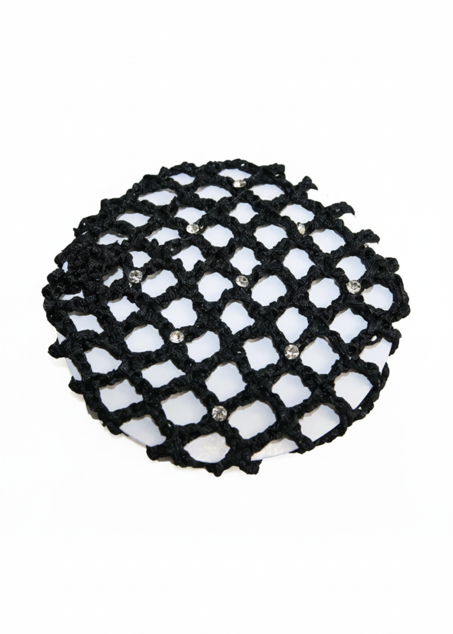 Medium Bun Cover with Rhinestones Black
