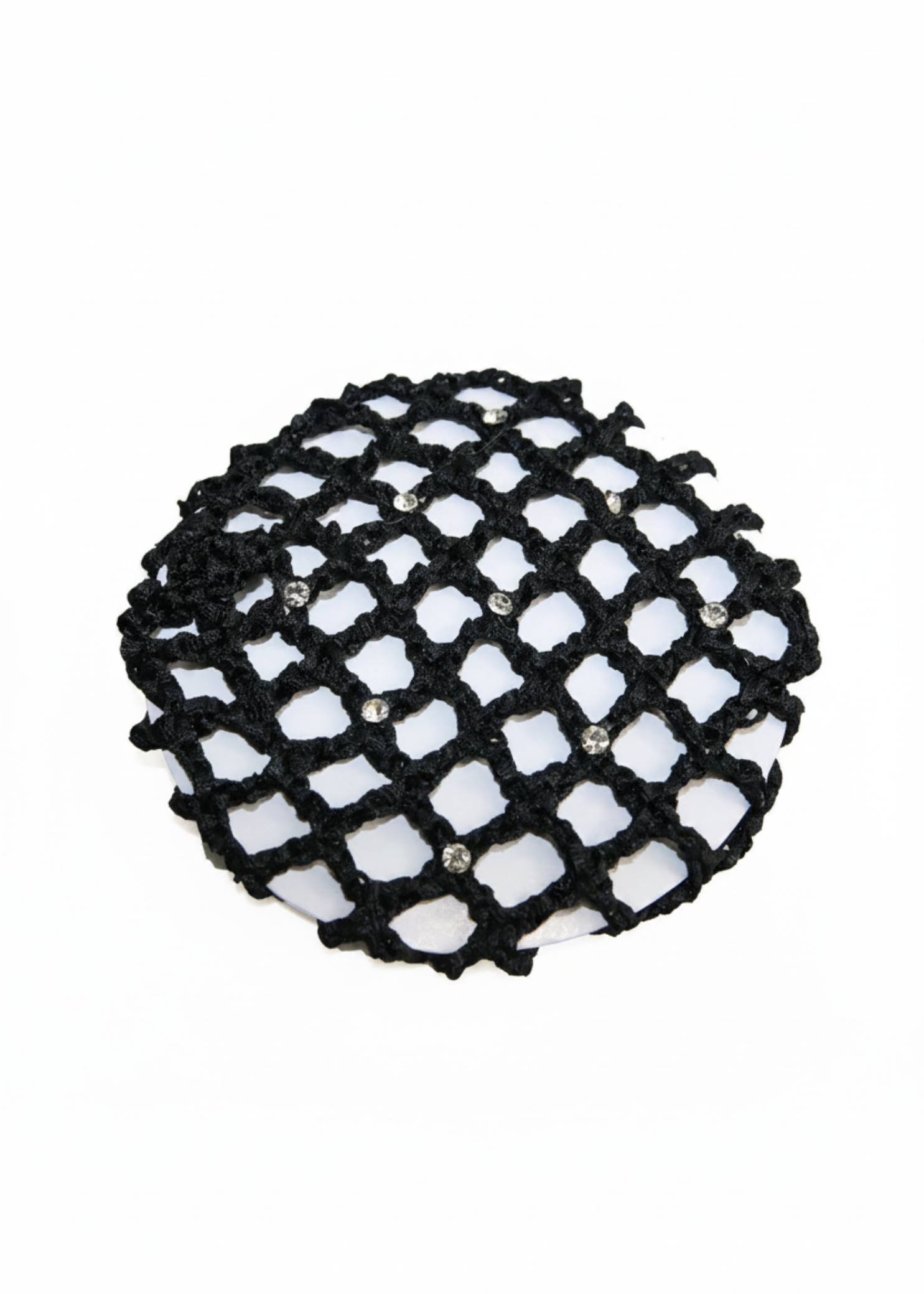 Small Bun Cover with Rhinestones black