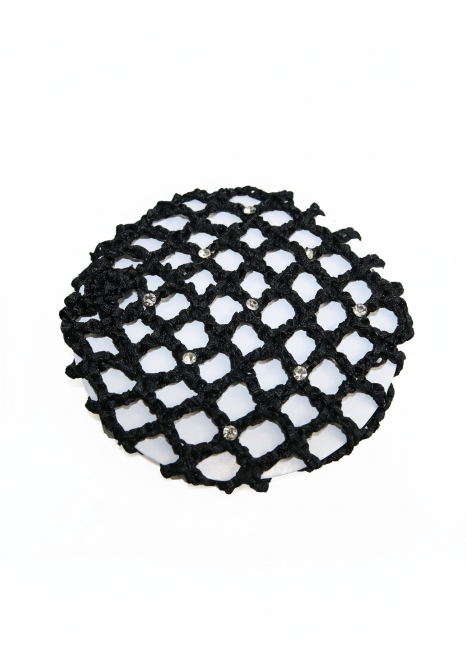 Small Bun Cover with Rhinestones black