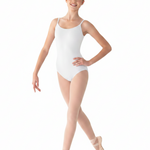 Scoop Neck Leotard White front view