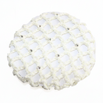 Medium Bun Cover with Rhinestones cream