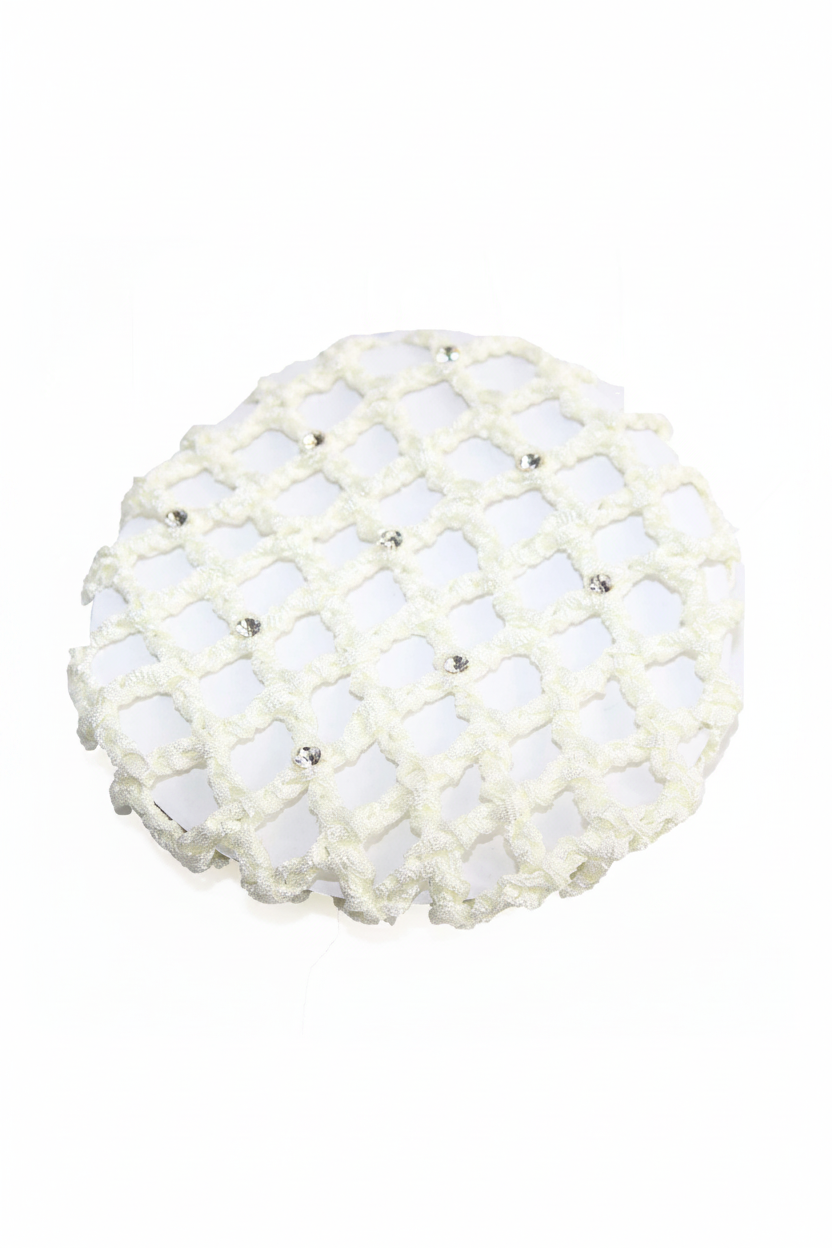 Small Bun Cover with Rhinestones cream