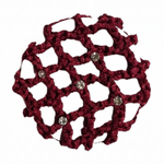 Medium Bun Cover with Rhinestones burgundy