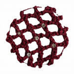 Small Bun Cover with Rhinestones burgundy