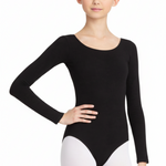 Long Sleeve Leotard Black front view