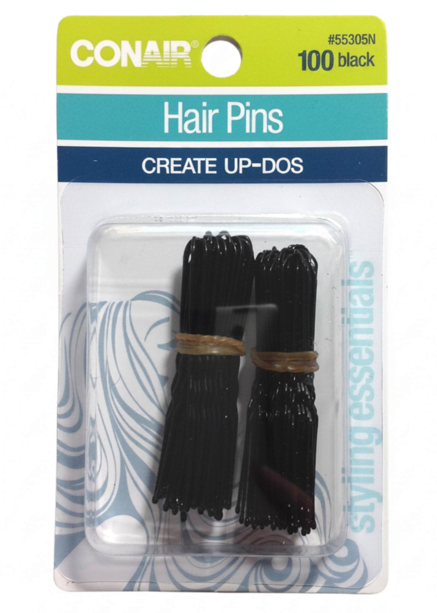 Coated Tip Hair Pins black
