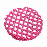 Small Bun Cover with Rhinestones hot pink