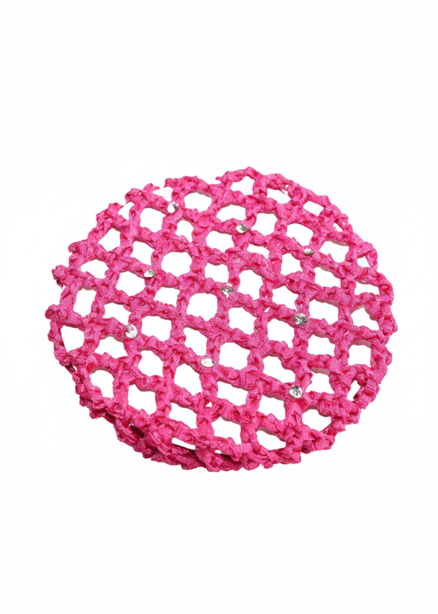 Medium Bun Cover with Rhinestones hot pink
