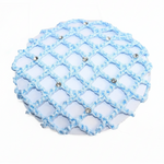 Medium Bun Cover with Rhinestones light blue