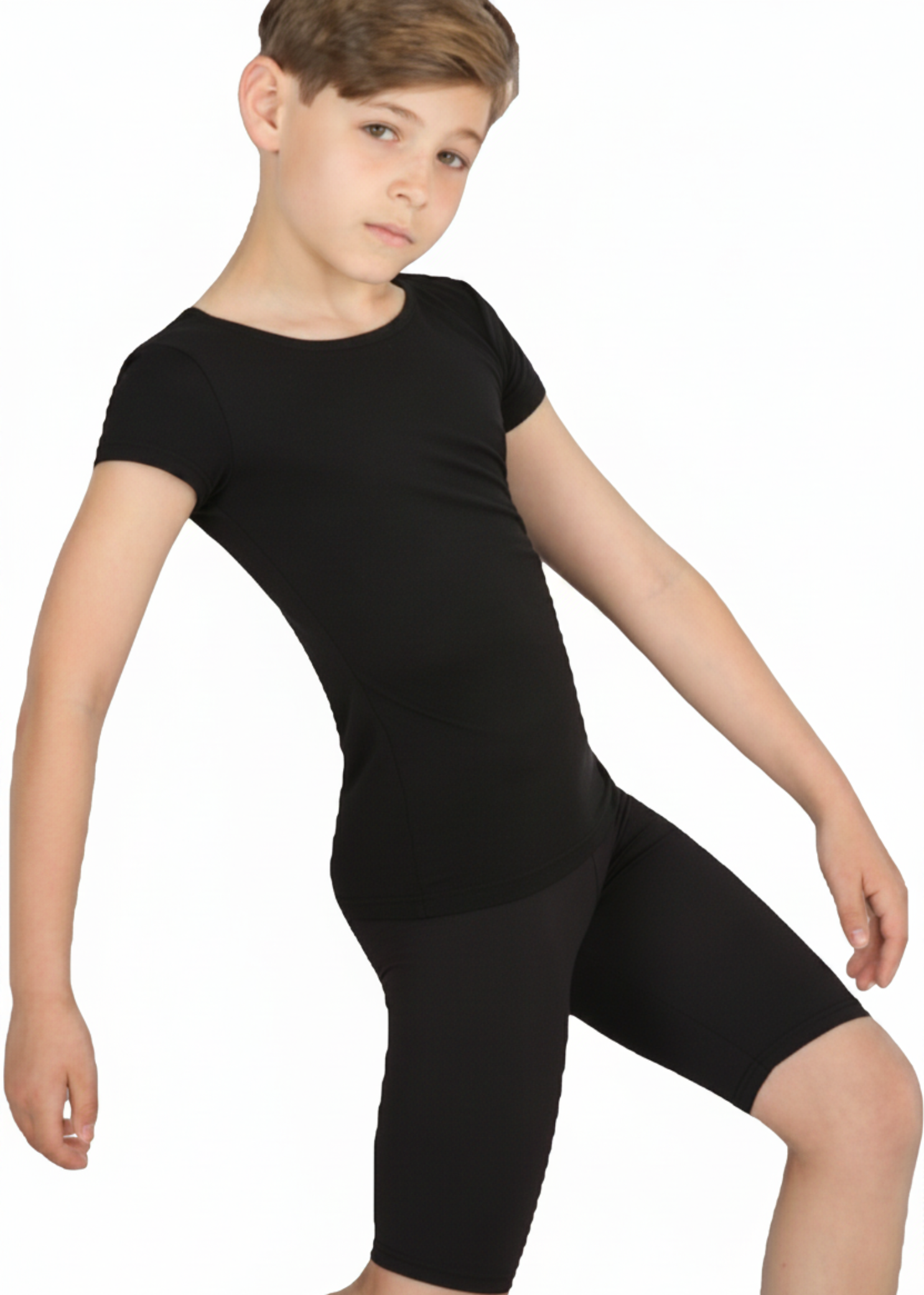 Boys Short Sleeve Pullover Black front view