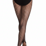 Rhinestone Fishnet Tight Black back view